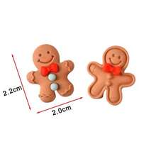 20 pezzi Decorazioni in resina a forma di omino di pan di zenzero natalizio, piccoli accessori decorativi, materiali fai-da-te adatti per casa, albero di Natale, regali, cover per telefono, tazze, adesivi, accessori per capelli, decorazioni per biscotti