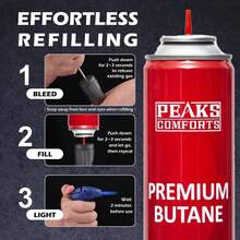 Red Butane Refill Canister Culinary 300ML - Refillable Ultra Refined For Kitchen - Đỏ - Xem 5