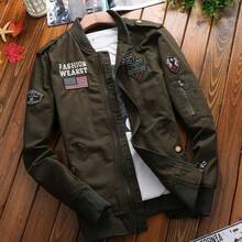 Spring And Autumn Jacket Men American Retro Workwear Short M1 Pilot Jacket Men's Top - Màu Khaki - Xem 2