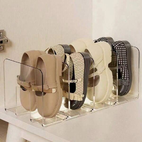 1 Piece Of Children's Shoe Storage Rack, Shoe Box, Pink And Transparent Colors Suitable For Infants And Children, ABS Material, Pure Pink And Pure Transparent Colors, Suitable For Shoe Rack Storage In Baby Rooms, Children's Rooms, At Home Or Bathroom Entrances