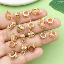 20pcs/Pack KC Gold Plated Large Hole Beads Pendant, Suitable For DIY Bracelet Necklace Jewelry Accessories - Yellow - View 4