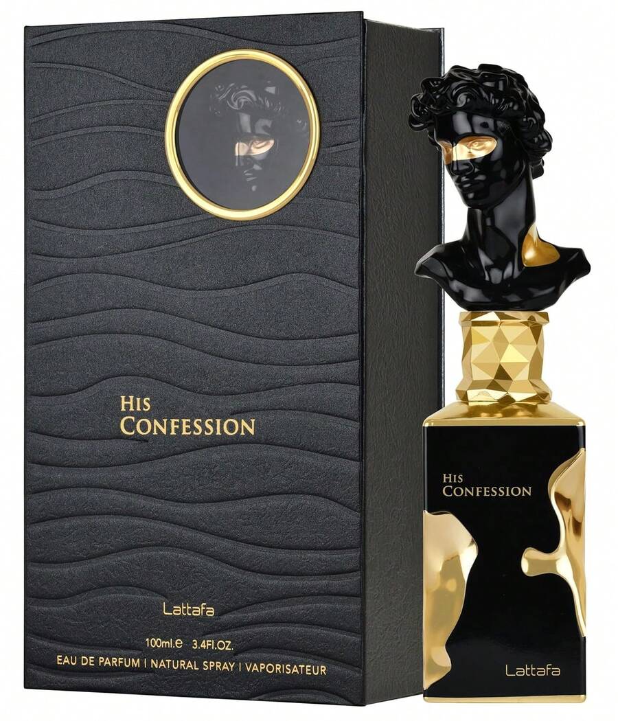 Lattafa His Confession Eau De Parfum For Men – 3.4 Oz | Oriental Woody Scent With Mandarin, Cinnamon & Vanilla, Long Lasting Masculine Fragrance - Oriental Woody - 查看 1