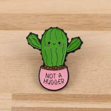 KEIN UMARMER Emaille Pins Cartoon Kaktus Zitate Brosche Abzeichen auf Rucksack Revers Pin Kostüm Accessoires Mode Schmuck Geschenke Weihnachten