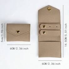 1 pieza Bolsa de joyas pequeña y multifuncional portátil, bolsa de belleza, bolsa de cierre de periódico mini para almacenar aretes, anillos, collares, bolsa de maquillaje, esencial de viaje, útiles escolares, esencial de vacaciones