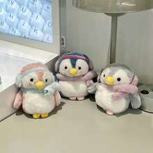 Cute Plush Earphone Case, Scarf Penguin Pattern Pro 3 Earphone Anti-Drop Protective Case, Can Be Hung On Bags, Compatible With AirPods Pro 2/ 3/ 2/ 4 - Multicolor - View 2