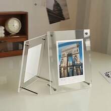 Elegant Acrylic Picture Frame, Transparent Display Stand For Postcards & Photos - Perfect For Home, Office Decor -Horizontal Or Vertical Acrylic Photo Frame With Stand Gifts Birthday Graduation - Clear - View 2