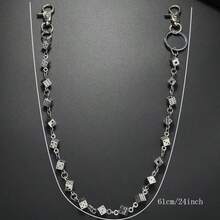 Dice Metal Waist Chain, Lobster Clasp Pendant, Wallet Chain, Retro Chain, Double Layer Chain, Hip Hop Punk, Jeans Chain, Pocket Chain, Men's Keychain, Multi-Element Pants Chain, National Style Punk Hip Hop Unisex Pants Chain - Ancient Silver - View 2