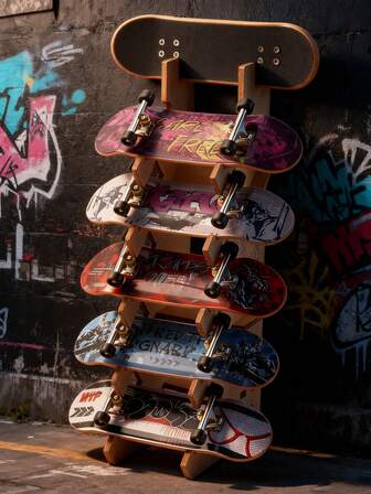 29mm Shallow-Concave Fingerboard With Wooden Display Stand, Ideal Gift For Skateboarding Enthusiasts