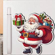 1pc Christmas Santa Claus, Reindeer & Sleigh Pattern Wall Sticker, Self-Adhesive PVC Material, Suitable For New Year, Spring Festival, Christmas, Thanksgiving, St. Patrick's Day And Other Holidays, Applicable To Party, Home, Living Room, Bedroom, Bathroom, Camping, House, Room, Garden, Kitchen And Other Scenarios, Suitable For Living Room, Bedroom, Dining Room, Bathroom, Study, Kitchen, Outdoor, Outdoor Garden And Other Room Decorations Wall Stickers Wall Decor Stickers Home Decor Christmas Decorations Christmas Decorations Home