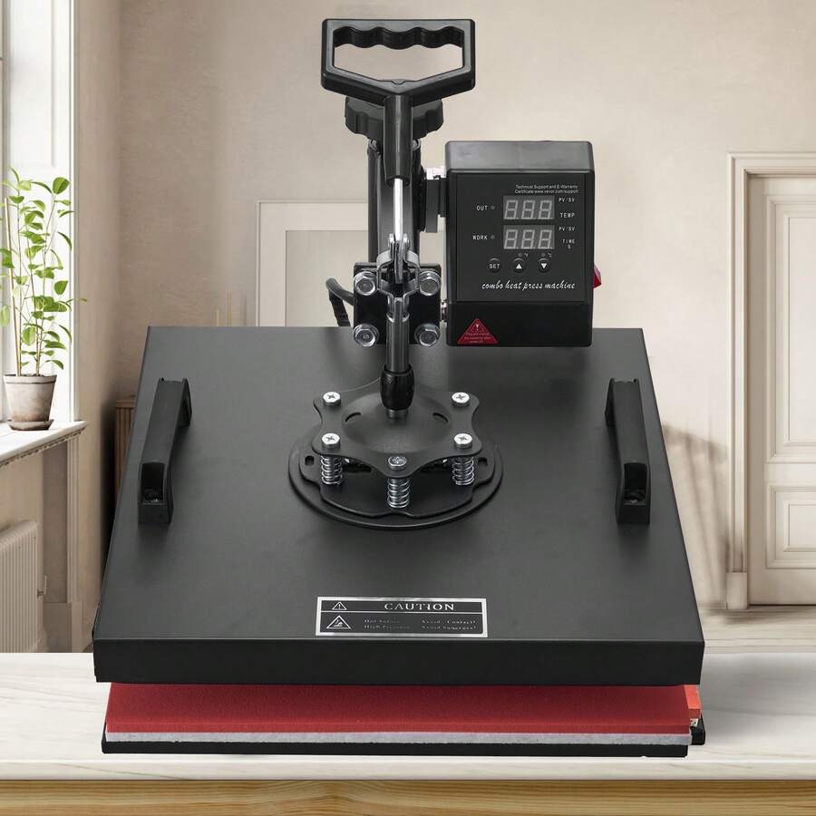 Heat Press Machine 15x15 Inch 8pcs 1050W Combo Digital Multifunctional Sublimation Heat Transfer Machine Dual LED Display For T-Shirts Hat Mug Cap Plate Flip Design - 查看 1