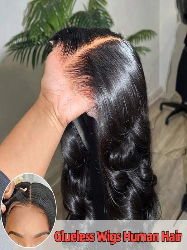 bling hair Parrucche in capelli umani senza colla Wear And Go, pre-pizzicate, pre-tagliate, con chiusura ondulata, parrucche frontali in pizzo 9x6, 5x5, 6x4, parrucca ondulata senza colla con densità del 180%, capelli umani per donna, nero naturale