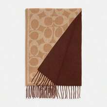 Coach 1 Stück Damen Schal, 4623-LRD, modischer Quasten-Schal für Herbst und Winter, Stern-Buchstaben-Muster, weich und angenehm, dick und lang, geeignet für Outdoor-Camping, Klimaanlagen-Räume, als Geschenk für sie. Internationaler Kindertag, Weihnachten.