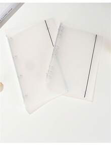 A5/A6/A7 6-Ring Matte Snap Binder, Loose-Leaf Notebook Cover, Handmade Journal, Minimalist Cover, Matte Plastic Snap, Diary, Handmade Journal Binder, Sticker Book Cover Card Holder (A5 Horizontal, 45 Sheets, 90 Pages) - Clear - View 3