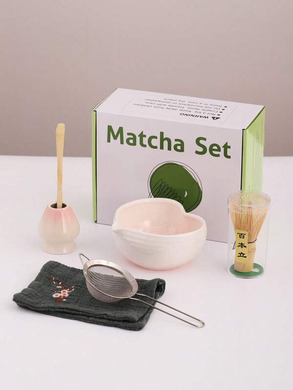 2pcs/6pcs Red Heart Matcha Tea Set, High-Quality Heart-Shaped Matcha Bowl, Suitable For Matcha Beginners And Enthusiasts, Birthday Gift, Includes Matcha Bowl, Whisk, Cup, Stirrer, Tea Scoop, Tea Set, Matcha Preparation, Dessert & Beverage Making Tools, Japanese Gift Box