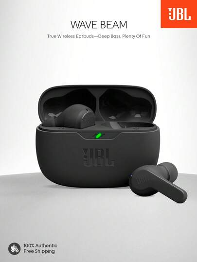  JBL Vibe Beam äkta trådlösa hörlurar, djup bas, Bluetooth 5.2, vattentäta och dammtäta, röstmedvetna handsfree-samtal, upp till 32 timmars batteritid