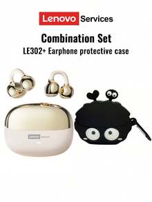 Lenovo LE302 Bluetooth Earphones With Protective Case, Earhook Style Open-Ear Surround Sound, High-Fidelity Audio, Low Latency, Music & Gaming, Directional Transmission, ENC Noise Cancellation, Clear Calls, Wireless Earbuds