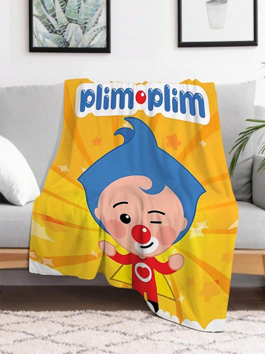 Portable P-Plim Cute Blanket Decorative Sofa Blankets King Lid Soft Plaid With Print Warm Throw Catnap Luxury Designer Bedding (9) - 白色 - 查看 1