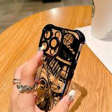 Fundas para teléfono Anime Boy Youth Compatible con 16 15 14 13 12 11 Pro X XR XS 8 Plus, Cubierta trasera transparente y resistente a golpes.17  17promax - Negro - Ver 4