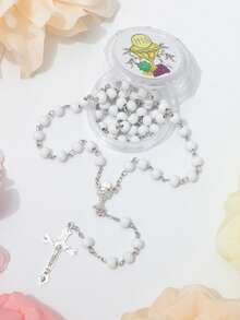 1 mặt dây chuyền thánh giá chuỗi hạt Mân Côi Đức Mẹ Guadalupe, Quà tặng tôn giáo cho Giáng sinh, Lễ Phục sinh, Thích hợp cho cầu nguyện hàng ngày, Thêm sức, Rước lễ, Rửa tội - Kinh Mân Côi Đức Mẹ Guadalupe - Xem 24
