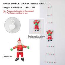LED Christmas Lights - Christmas Decorative Ladder Lights With Santa Claus, Indoor/Outdoor Christmas Decoration Lights For Window, Garden, Home, Wall, Party,Christmas Tree And Detachable Santa Claus - Multicolor - View 7