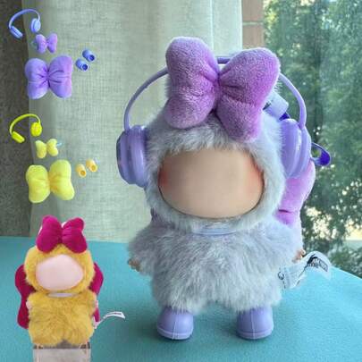 10厘米娃娃衣服适用于拉布布迷你4.0怪物服装配饰服装DIY礼物天使蝴蝶结彩色娃娃装扮配件