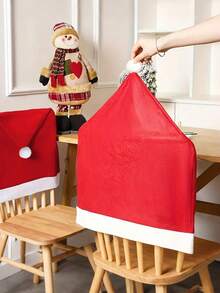 4/6/8/12pcs Christmas Chair Covers, Santa Hat Chair Covers, Christmas Chair Back Covers, Suitable For Christmas Dining Room Decoration - Multicolor - View 6