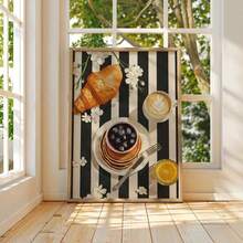 1pc Canvas Hanging, [French Cafe Wall Canvas Art, Fashion Breakfast Poster, Minimalist Food Illustration, Black And White Kitchen Print, Fashion Cafe Illustration] Canvas Wall Art, Funky Girl Art, Inspirational Quote Art, Home Decor, - Multicolor - View 12