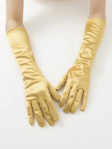 1 Đôi Găng tay dài không ngón bằng vải satin dành cho nữ, thích hợp cho váy dạ hội, váy cưới, chống nắng - Nhiều màu - Xem 12