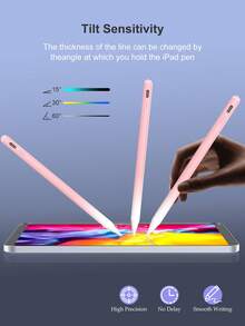 90mAh Capacity Stylus Pen With Anti-Mistouch And Tilt Sensing Features, Compatible With IPad 10 (10.9-Inch, 2022), Air 4/5/6/M4, IPad A16 (11-Inch, 2025), IPad Air 11/13-Inch (M3/M2), IPad Pro 11/12.9-Inch - Gradient Pink - Baby Pink - View 4