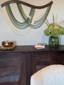 1 Stück gewebte Faser Wandbehang - Boho & minimalistisch Wohndekoration, gestreiftes Muster, horizontale Aufhängung, ohne Strom, geeignet für Schlafzimmer und Wohnzimmer, Innenbereich, Schlafzimmer Wanddekoration | Minimalistische Dekoration | Gewebte Textur, Gewebter Wandbehang, Grüner gewebter Wandbehang, Gewebte Wandkunst, Gewebter Wandteppich/Dekoration, Wandbehang Teppich/Dekoration, Groß/Extragroß Wandteppich - Verschiedenfarbig - Übersicht 4