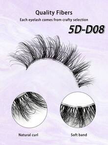 ENCHUW 14 Pairs Lashes 3D Clear Band Lashes Natural Look Wispy Faux Mink Eyelashes Fluffy Curl Cat Eye Fake Eyelashes - Black - View 3