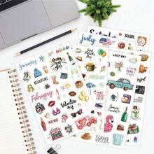 1pc/210/530 Cute Festival And Seasonal Planning Stickers, Perfect For Daily Planning, Monthly Celebrations, Calendar Organization, Scrapbooks And General Event Management Labels