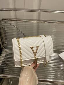 女士手提包、托特包、单肩包、V 型包、高端包、流苏包、适合度假、办公室女士和学生、黑色 - 白色 - 查看 2