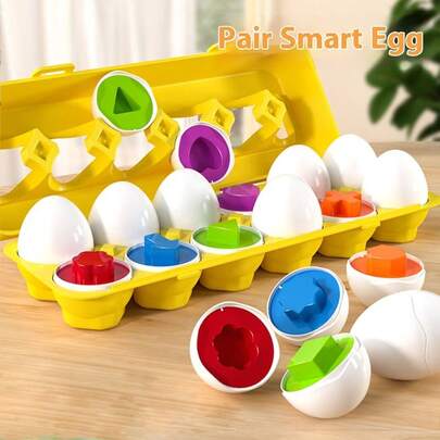 2025 New Arrival Kids Early Education Matching Puzzle Smart Egg Shape Recognition Disassemble Realistic Chicken Egg Twist Egg Color Learning Toy - Birthday Gift - Christmas Gift - Gift - Perfect Gift - Present