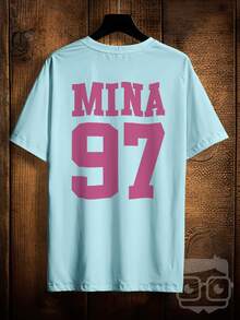 Twice Kpop Mina 97 Korean T-Shirt Ref 2357 VEST NERD - Màu xanh nhạt - Xem 1
