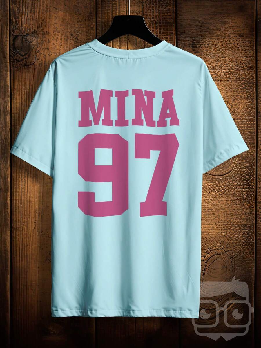 Twice Kpop Mina 97 Korean T-Shirt Ref 2357 VEST NERD - Màu xanh nhạt - Xem 1