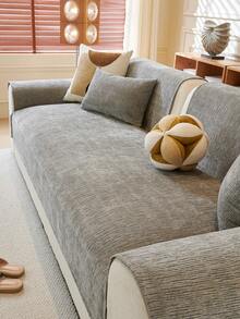 1 Vỏ đệm ghế sofa bốn mùa, tấm lót ghế sofa chống trượt tối giản hiện đại, vỏ bọc ghế sofa chống bụi và có thể giặt được, mềm mại và chống phai màu, bảo vệ thân thiện với thú cưng, phù hợp cho phòng ngủ, văn phòng, phòng khách, ghế sofa hình chữ L và ghế sofa 1/2/3/4 chỗ ngồi - Màu xám đen - Xem 5