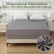 Waterproof 6-Sided Mattress Cover With High-Quality Zipper – Breathable & Machine Washable Quiet Mattress Protector, Fully Dustproof With Invisible Zip For Home, Hotel, Dormitory Use - Grey - View 29