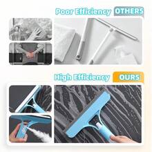 2pcs Three-In-One Window Cleaning Scrapers, Suitable For Home Glass, Bathroom Glass, Kitchen Windows, Three-In-One Cleaning Tool With Spray - Multicolor - Ver 4