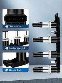 Paquete de bobinas de encendido del motor 96476983 de alto rendimiento y arranque suave, recambio para S*ONIC AVEO Cruze G3 WAVE -  Fabricado en metal pensando en la durabilidad, garantiza una combustión eficiente del combustible y maximiza la potencia del motor. - Negro - Ver 4