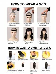 Heat Resistant Chemical Fiber Wigs Daily Wear Women Wigs Sweet Cute Wigs Prom Party Wigs Natural Hair - 黑色 - 查看 9