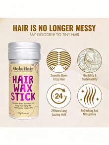 2支/1支造型蜡棒，适用于控制自然卷发或假卷发和不对称发际线，不油腻，适用于卷发和发际线造型，造型蜡棒（瓶贴随机）乳白色，便携式发梳，梳子，美发工具，节日，配饰，母亲节，父亲节，旅行必备，头发，节日必备。 - 均碼 - 查看 6