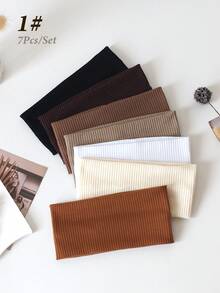 7 piezas Diademas de mujer de unicolor y a rayas, versátiles para maquillaje, deportes, uso casual, otoño, accesorios para el cabello, accesorios para el cabello para mujeres, viajes, accesorios, accesorios para mujeres, accesorios para el cabello, herramientas para el cabello, cosas para el cabello, cosas, accesorios de belleza, regalos, viajes, regalos para mujeres, cosas para el cabello, rellenos de calcetines