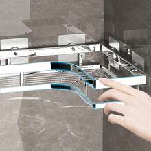 Haofy Estante para Carrito de Ducha, Estante Esquinero para Baño de Acero Inoxidable, Organizador de Baño Esquinero sin Perforación con Adhesivos Que No Dejan Marcas para el Hogar, Haofykm1gicdhgn - 1 - Ver 1