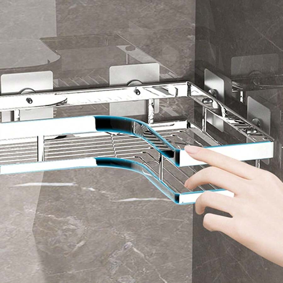 Haofy Estante para Carrito de Ducha, Estante Esquinero para Baño de Acero Inoxidable, Organizador de Baño Esquinero sin Perforación con Adhesivos Que No Dejan Marcas para el Hogar, Haofykm1gicdhgn - 1 - Ver 1
