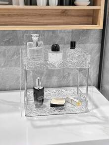 1 szt. 1/2/3-poziomowa skrzynka do przechowywania na biurko, półka łazienkowa, uchwyt na kubek, tacka, organizer na kosmetyki, przezroczysty organizer na biurko, łatwy w montażu, odpowiedni do biura, gabinetu, łazienki, sypialni, przechowywania przedmiotów, wystroju mebli, wystroju pokoju, akcesoriów łazienkowych
