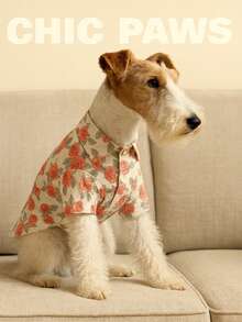 holdhoney Pet Shirt For Small Dogs & Cats, Rose Floral Print, Korean Style Cute Pet Blouse - Breathable Spring Summer Pet Clothes, Cute Pet Shirt For Small Dog Cat Puppy Kitten, Cute Cat Shirts, Dog Shirts For Small Dogs, Cute Dog Clothes - Perfect For Daily Wear, Photo Shoots, Outdoor Adventures, Birthday Parties, Pet Fashion Show, Family Gatherings