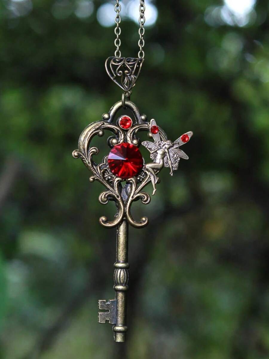 Dây chuyền chìa khóa lấy cảm hứng từ phù thủy Mayfair với ngọc lục bảo, trang sức ma thuật, trang sức kỳ ảo - Dây chuyền chìa khóa tiên - Xem 1