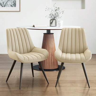 Hawthyhome Dining Chairs Set Of 2/4 – Upholstered Kitchen Chairs With Metal Legs, Modern Dining Room Chairs In Durable Tech Fabric, Comfortable Padded Seat