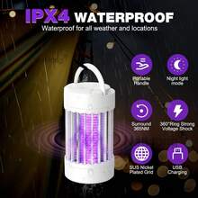 NetHong Electric Mosquito Killer Lamp NON-RECHARGEABLE UV Insect Zapper Fly Trap Light~ - White - View 4